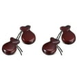thumbnail image 1 of 2 Pair Spanish Castanets Flamenco Castanets with String Traditional Wood Hand Percussion Castanets(Brown), 1 of 5