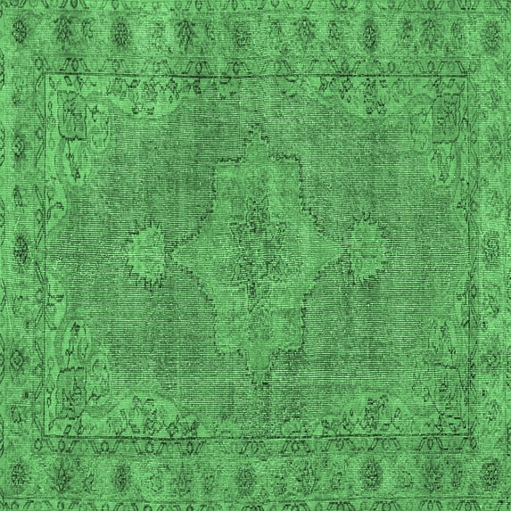 Ahgly Company Indoor Square Persian Emerald Green Traditional Area Rugs, 8' Square