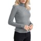 thumbnail image 2 of Suéteres Acanalados para Mujer, Lindos Suéteres de Punto de Cuello Alto, Ajustados y Cálidos Gris un Tamaño, 2 of 9