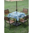 thumbnail image 4 of Outdoor Tablecloth with Umbrella Hole for Patio/Picnic/Party/Camping, Blue Checkered Waterproof Table Cloth Square Cover Washable, Farmhouse Plaid Buffalo Elegant Geometric (54"x 54"), 4 of 8