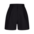 thumbnail image 4 of Jean Shorts for Women Ladies Summer Fashion Versatile High Waist Pleated Casual Shorts New Black S, 4 of 5
