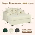 thumbnail image 3 of Advwin Oversized Corduroy Chaise Lounge Chair with Storage Ottoman & Pillows, Modern Deep-Seat Accent Chair Sofa for Living Room, Bedroom, Small Spaces, Beige, 3 of 9