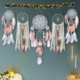 thumbnail image 5 of QKW 5-Piece Large-sized dreamcatcher set Bohemian Wall Decoration,Hanging decorations in the living room and bedroom, pink，29.5*39.3 Inches, 5 of 5