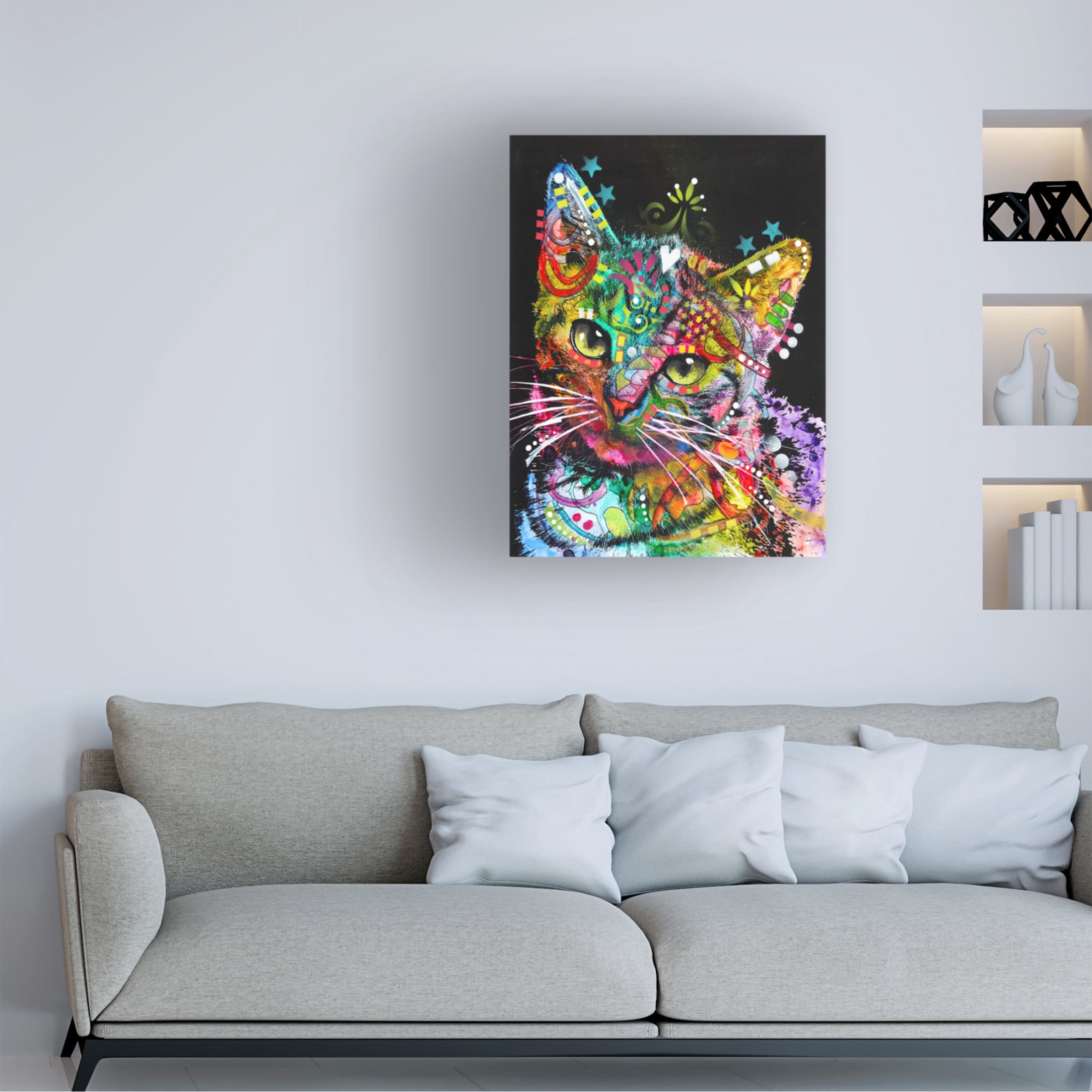 Canvas Wall Art - Dean Russo 'Star Kitten' Wall Art for Living Room, Bedroom, or Office Décor by Trademark Fine Art - 18 x 24 Inches