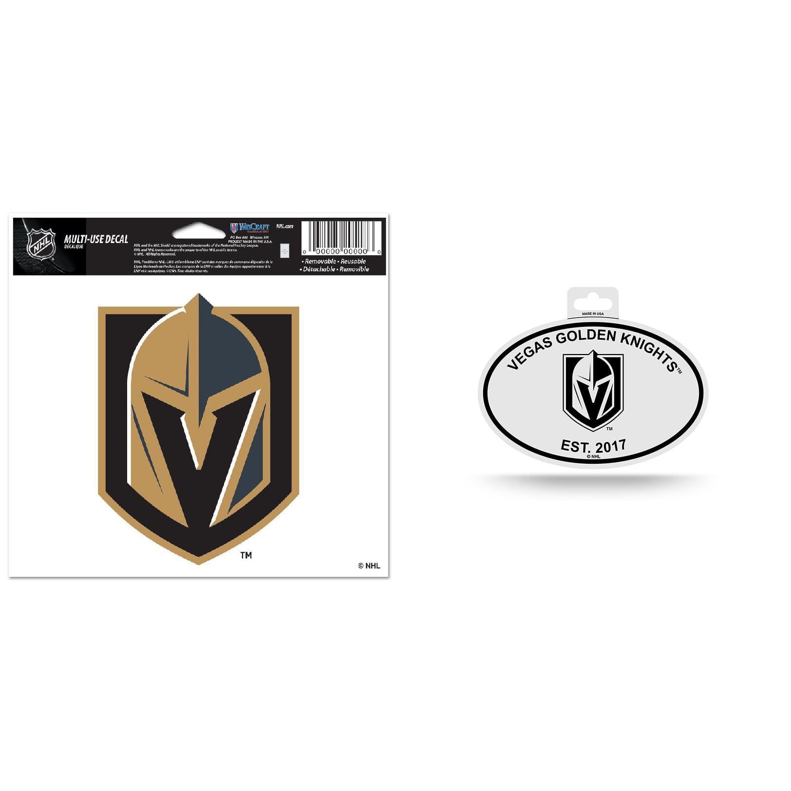 Vegas Golden Knights Official Nhl Automotive Car Decal 4 5x6 And Oval Black And White Round Automotive Car Decal 4 5x4 5 Bundle 2 Items Walmart Com Walmart Com