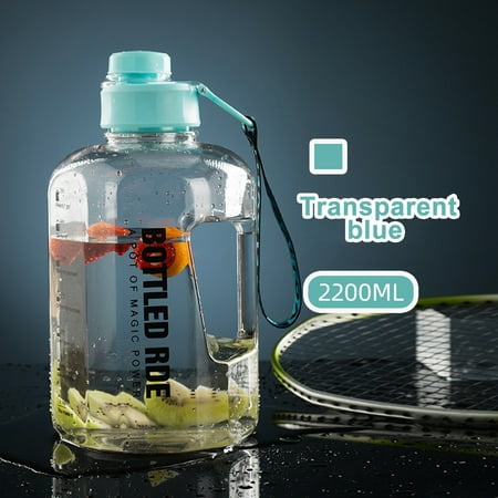 

Greyghost 1Pc Transparent Kettle Outdoor Fitness Exercise Water Bottle Transparent 2.2L A4