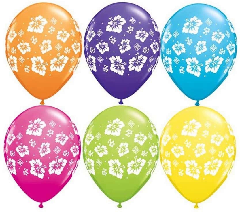 MONKEY Love Tropical Hibiscus Flower Luau (13) Party Mylar & Latex Balloons Set