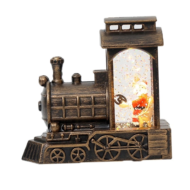 bola de nieve linterna tren decoración del hogar para centro de mesa esposa Bronce Gloria tren linterna