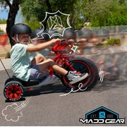 Madd Gear Drift Trike - Strong Steel Frame Tricycle - Adjustable Seat Black Green Machine for 5 Yrs + Neochrome