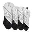 thumbnail image 3 of 4pcs Golf Club cubre el equipo de golf de golf equipos de golfistas impermeables contra el cárgano con el número de conductores cubiertos de hombres Estilo B, 3 of 8