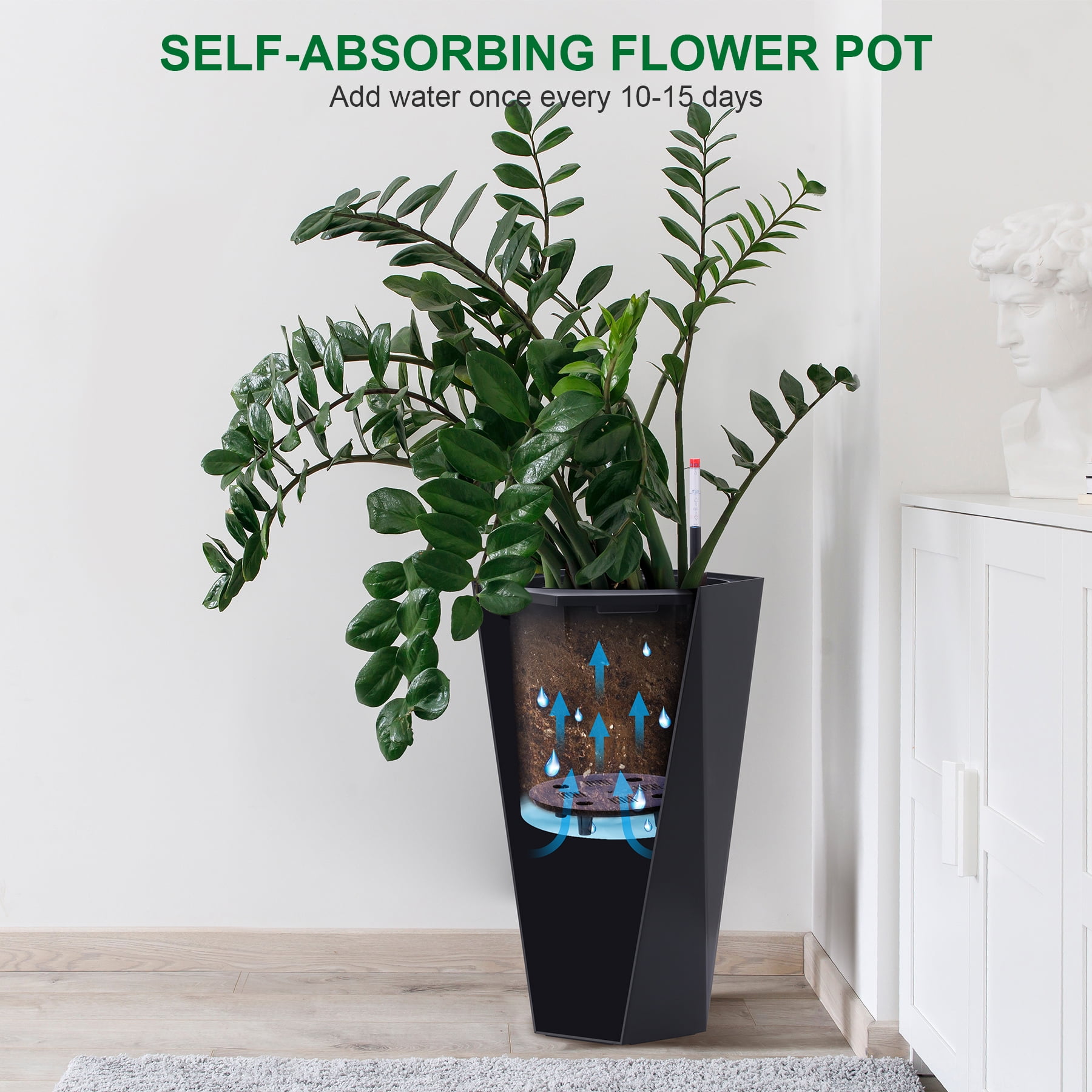 Tall Planter,Set of 2 Large Planters for Outdoor Plants,Gardening and Flower Pot for Patio or Porch,23"/16" Tall Flower Pots for Outdoor Indoor