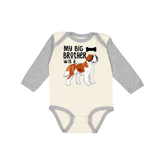 Inktastic My Big Brother is a Saint Bernard Boys or Girls Long Sleeve Baby Bodysuit