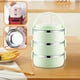 thumbnail image 5 of Caja Bento Fiambrera isotérmica de acero inoxidable, portátil, circular, tipo bento, para comidas en la oficina y la escuela (verde, 1 unidad) Rkxzt, 5 of 9