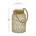 thumbnail image 4 of DecMode Clear Glass Decorative Candle Lantern with Rope Handle, 4 of 10