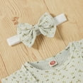 thumbnail image 2 of ITFABS Floral Fly Sleeve Round Neck Romper + Flared Pants + Bowknot Headband, 2 of 5