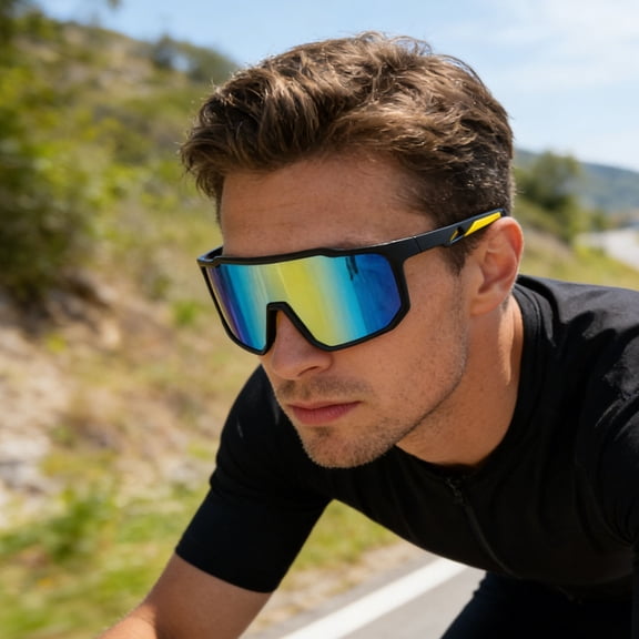 Windproof Cycling Glasses,Sports Sunglasses for Men Women,Lightweight Frame,UV Protection Function for Biking,Running,Driving Activity