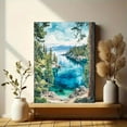 thumbnail image 6 of Lake Tahoe Landscape Watercolor Painting/Canvas Print，Suitable for Living Room，Bedroom，Office，Bathroom，Hotel Decoration, 6 of 8