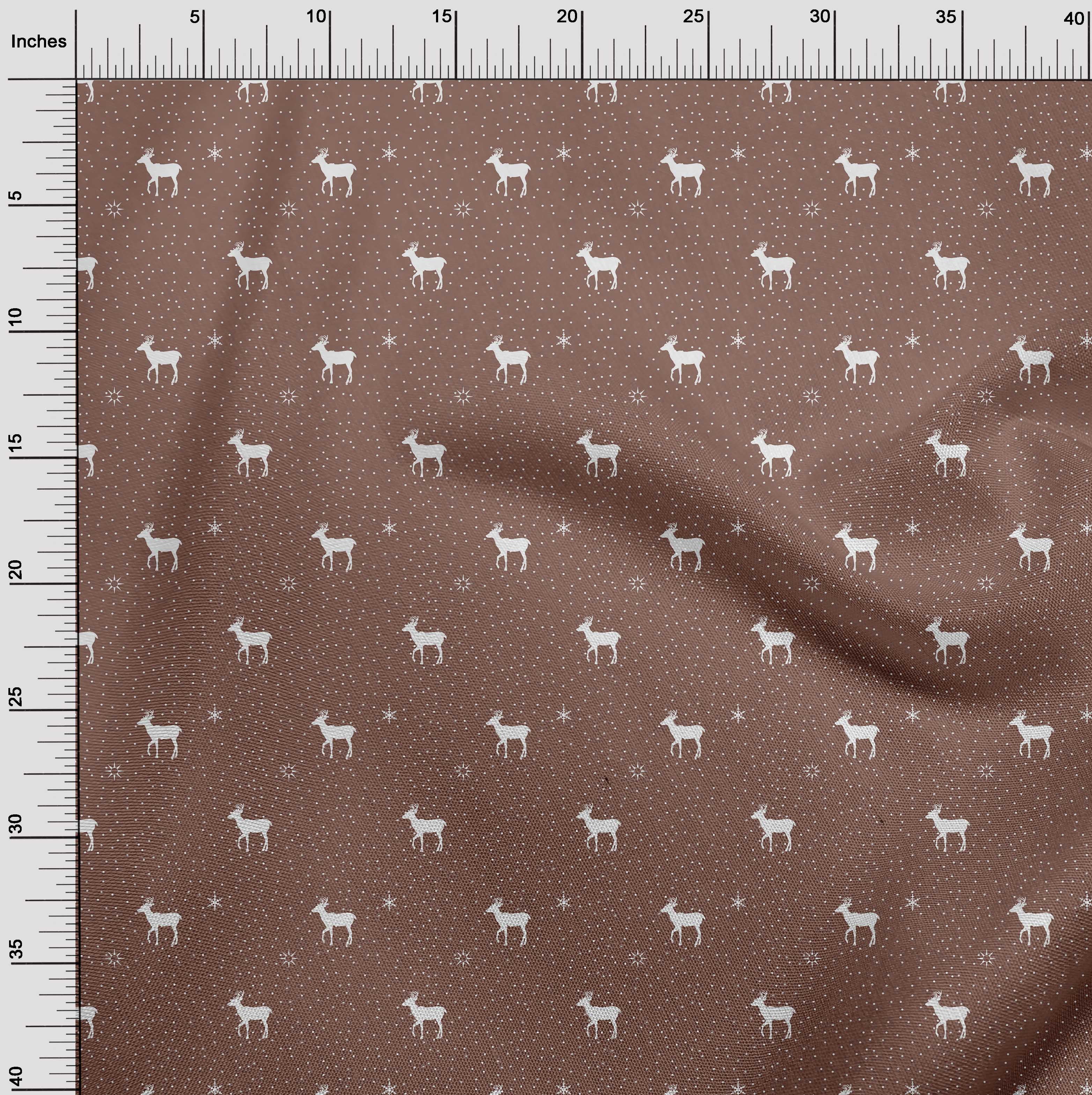 oneOone Silk Tabby Dark Rose Brown Fabric Christmas Sewing Fabric By The Yard Printed Diy Clothing Sewing Supplies 42 Inch Wide