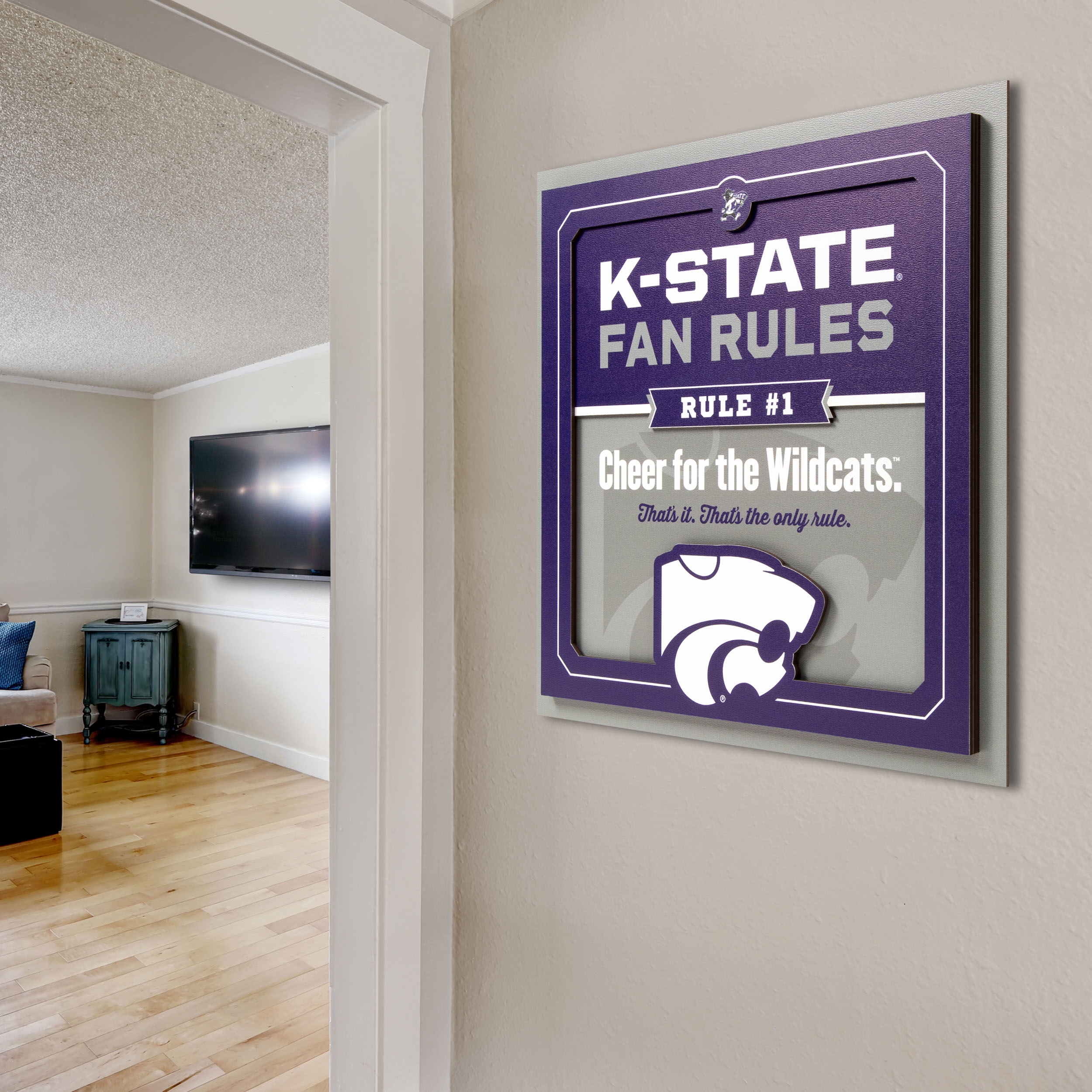 YouTheFan NCAA Kansas State Wildcats Fan Rules 3D Wall Art