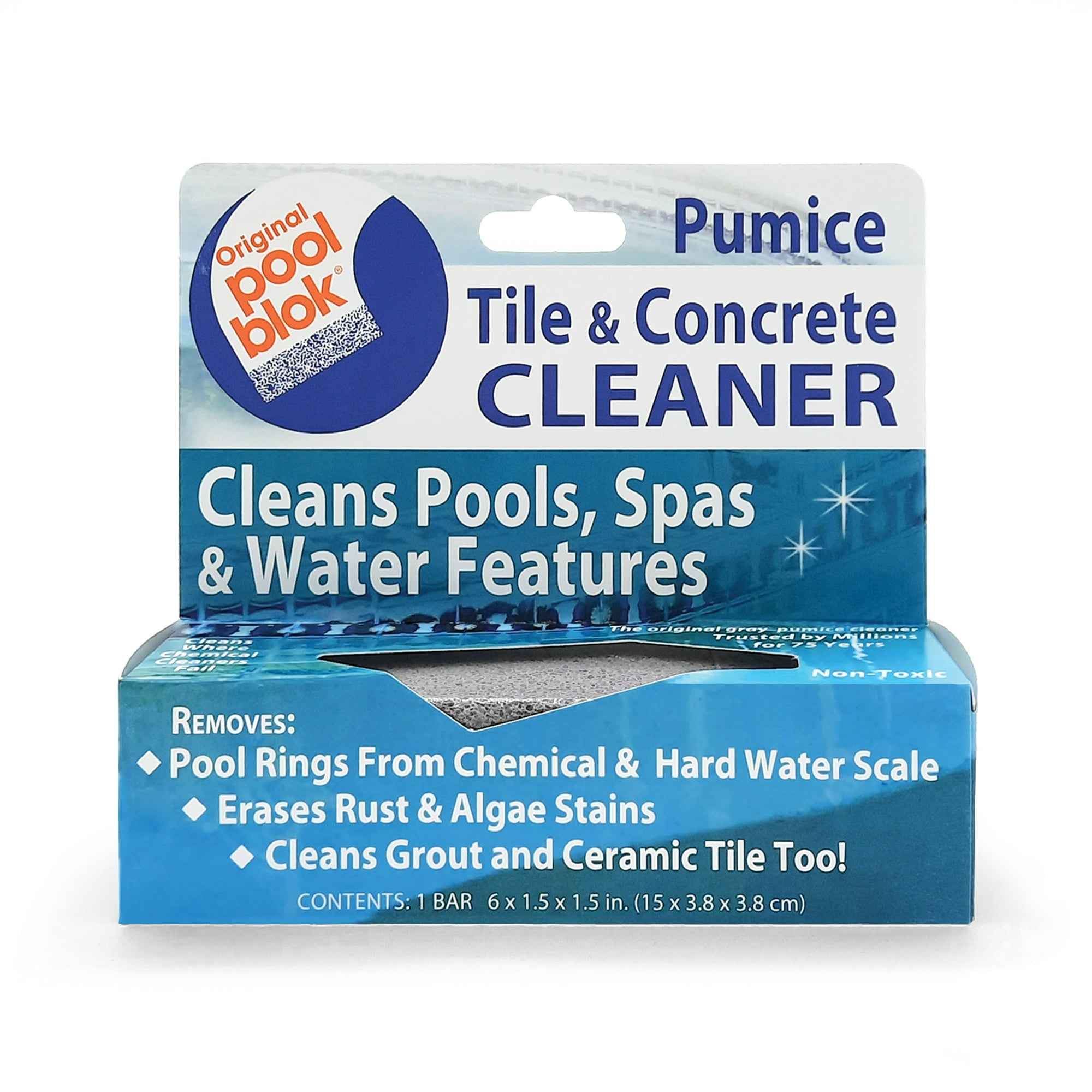 (4 pack) Pumie Pool Blok Tile & Concrete Cleaner Bar, Swimming Pool Stain Remover, 1 Count
