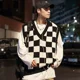 thumbnail image 2 of Chalecos de punto para hombre, ropa popular coreana de otoño e invierno grunge, suéteres para hombre, reseñas, chaleco elegante informal de estilo vintage, 2 of 5