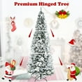 thumbnail image 6 of Gymax 8 FT Artificial Snow Flocked Pencil Christmas Tree w/ White Berries & Flowers, 6 of 10