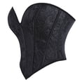 thumbnail image 4 of BRGZLK Corset Tops for Women Trendy Lace Up Back Waist Cincher Heart Overbust Lift Tummy Control Strapless Crop Tank Top Going Out Outfits Black XS, 4 of 6