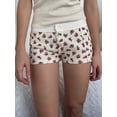 thumbnail image 3 of ZAXARRA Women Lounge Shorts, Low Waist Button Closure Printed Slim Pajama Shorts Sleepwear, 3 of 6