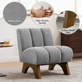 thumbnail image 3 of Art Leon Modern Accent Chair, Sherpa Fabric with Deep Upholstered,Single Sofa Chair for Living Room,Gray, 3 of 9