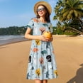 thumbnail image 4 of Easygdp Elephant Tree para Vestido Transpirable de Mujer, Vestido Suelto de Manga Corta con Pliegues y Bolsillos para el Verano, 4 of 6