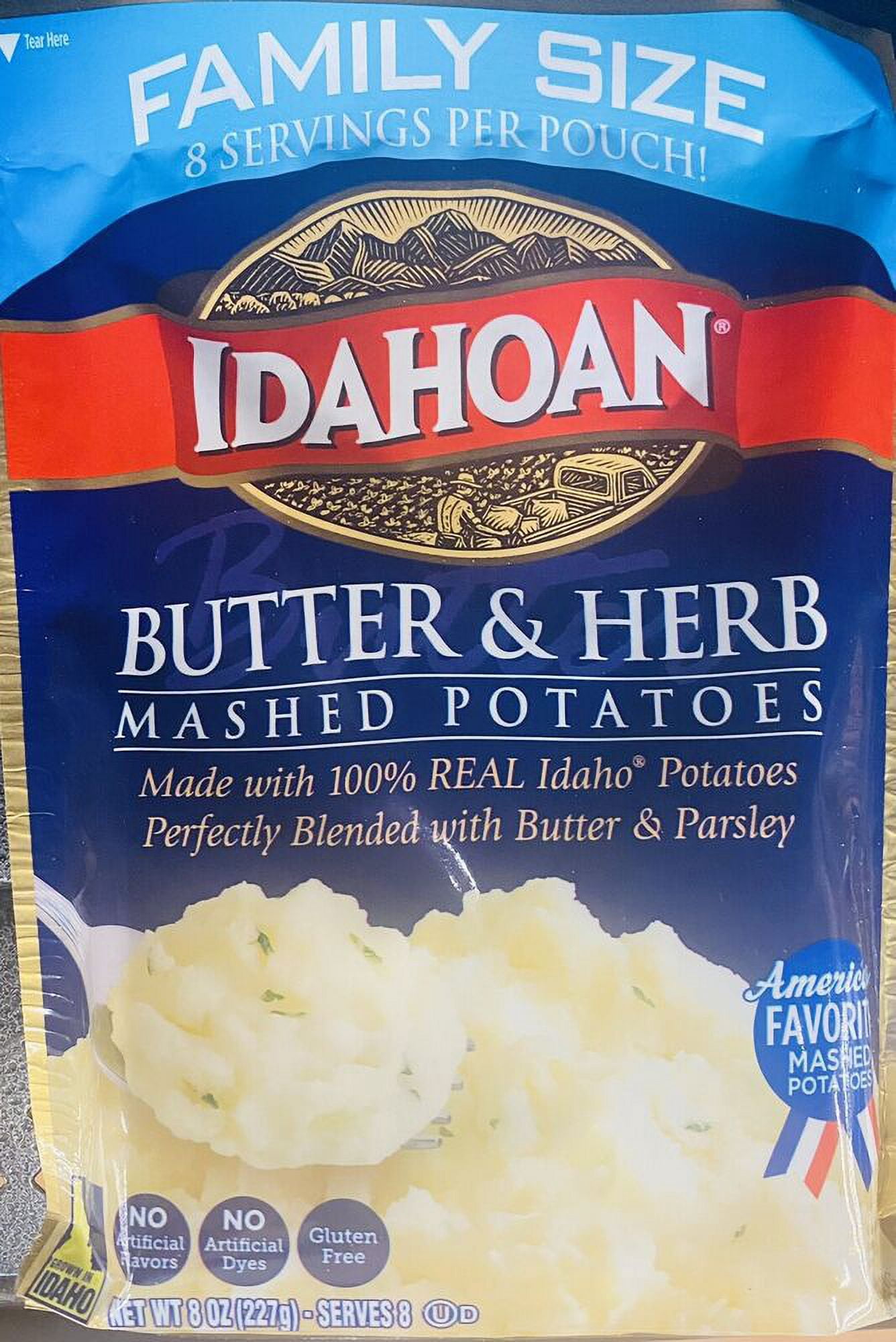 5x Idahoan Butter & Herb Mashed Potatoes 8 oz FAMILY SIZE Packet - 5 PACK