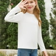 thumbnail image 3 of LNMQLPDBS Girls Tops Long Sleeve Soft Tees Kids Spring Fall Tops Crewneck Basic Layering T Shirt Solid Color Tees Toddler Clothes, 3 of 7