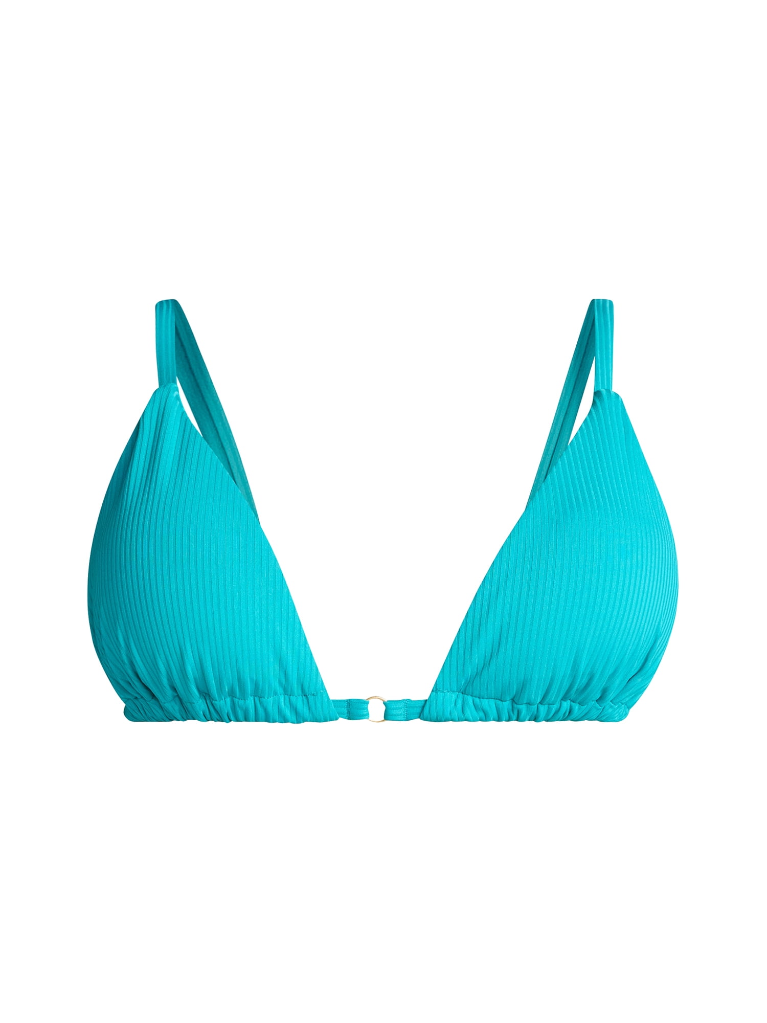 Time and Tru Women's Ottoman Rib Triangle Bikini Top, Sizes XS- 2X