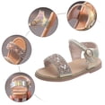 thumbnail image 2 of KaLI_store Toddler Sandals Toddler Girl Open Toe Flat Sandals Summer Casual Dress Shoes,Gold, 2 of 5