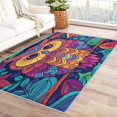 thumbnail image 4 of Owl Graffiti Area Rug 3x4, Colorful Owl Rugs for Bedroom, Non Slip Stain Resistant Machine Washable Low Pile Super Soft, Animal Owl Carpet for Home Decor 17&-53, 4 of 7