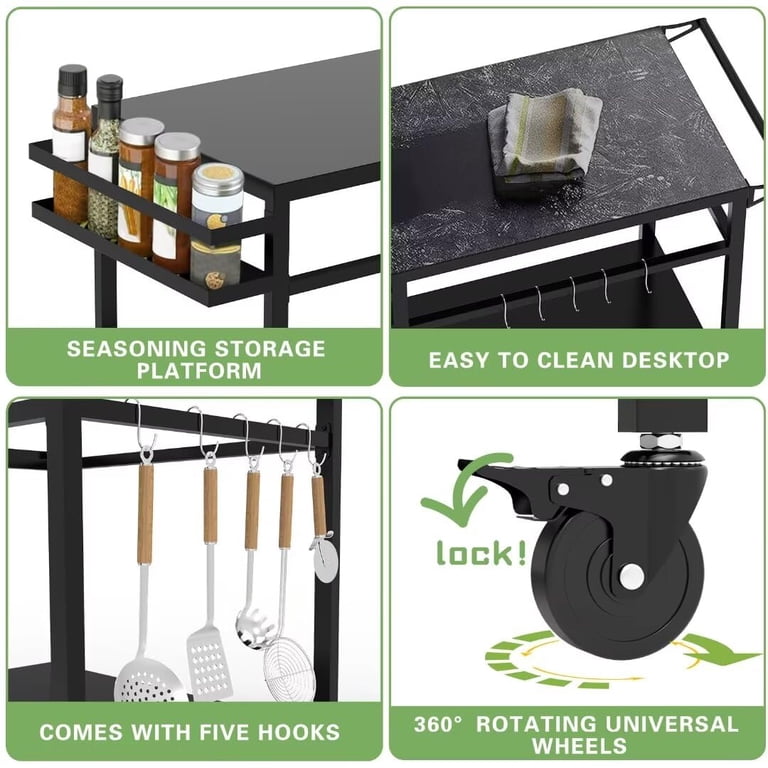 SEMOPRUS Grill Table, 32"x20" Outdoor Prep Cart photo 5