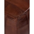 thumbnail image 6 of Handmade Eco-Friendly Geometric Brown Leather 26x26x14 Square Pouf, 6 of 8