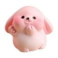 thumbnail image 1 of Rongfmy Statue en Résine Lapin Sculpture Animale Figurine Miniature Étagère de Collection Rose, 1 of 9