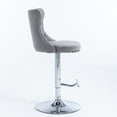 thumbnail image 6 of Swivel Velvet Barstools, Adjusatble Seat Height From 22-25", 360 ° Rotation Modern Upholstered Bar Stools with Silver Plated Base Stools, 6 of 8