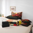thumbnail image 4 of Ensemble de Literie Très Grand à Fleurs de Coquelicots 7 Pcs, Ensemble de Couette Botanique Rustique à Fleurs Rouges en Floraison avec Draps, Ensemble de Lit Style Vitrail Artistique Papillon de Jardin dans un Sac avec Housses d'Oreiller, 4 of 5
