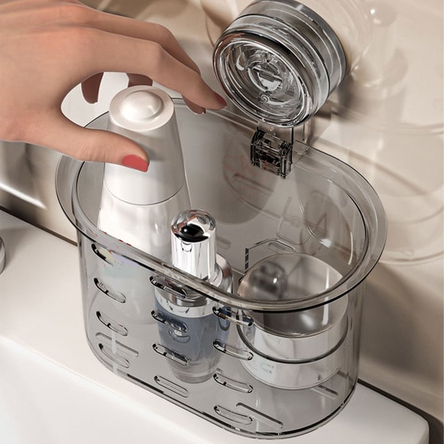Xihbxyly Organizador de Pared con Ventosa, Gran Capacidad, Instalación Sin Perforaciones, Plástico Duradero, Ideal para Baño, Cocina, Oficina, Ahorra Espacio, 18,5 X 16,6 X 10,8 Cm.