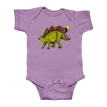 

Inktastic New Years Stegosaurus with Confetti and Balloons Gift Baby Boy or Baby Girl Bodysuit