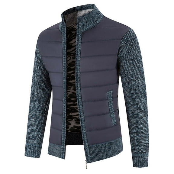 Men's Warm Zipper Knit Sweater Coat Autumn Winter Casual Cardigan Jacket Soft Comfortable Stylish Outerwear
