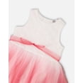 thumbnail image 4 of Bi-Material Pleated Mesh Dress White And Pink, 4 of 4