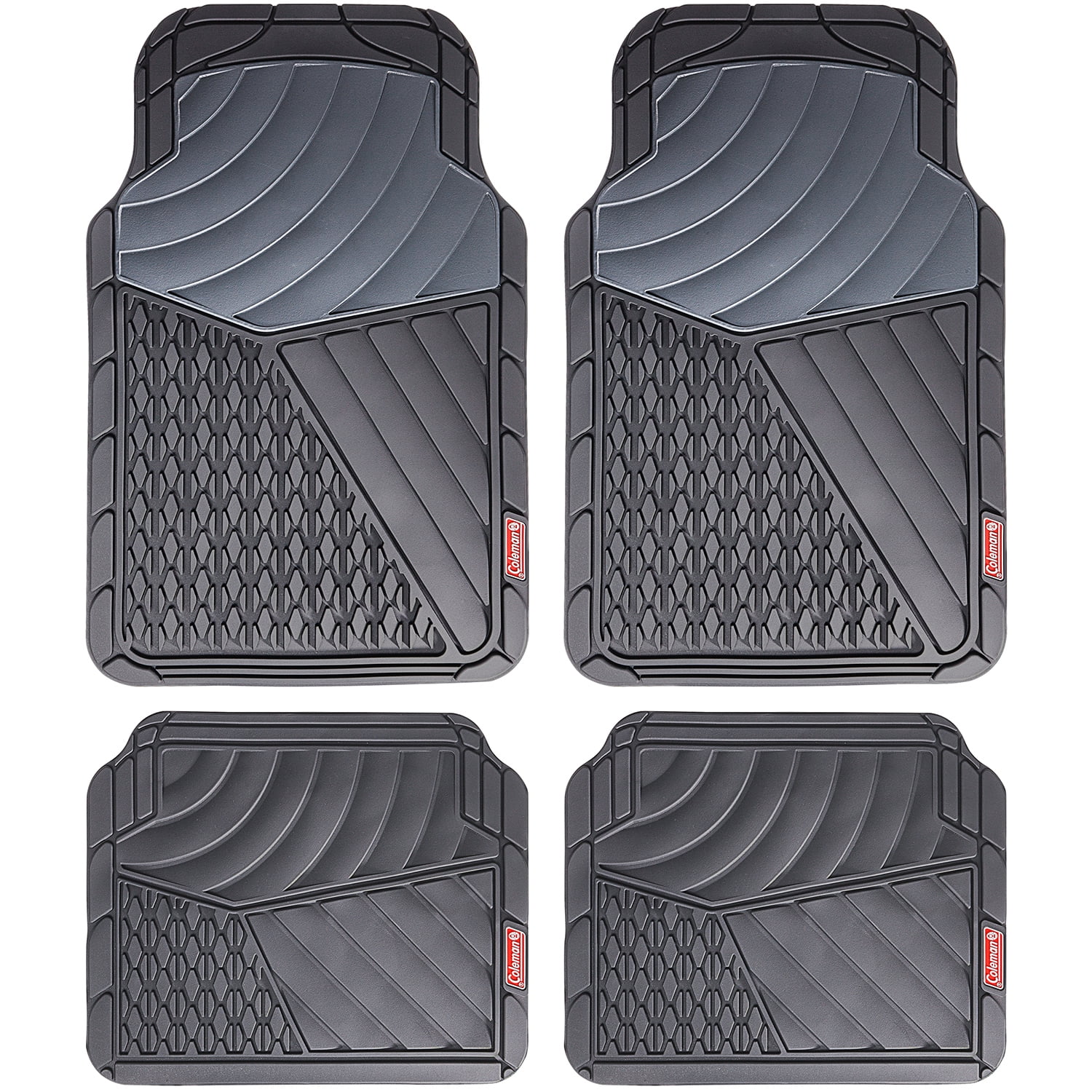 Oxgord Car Floor Mats Premium Ridged Rubber Heavy Duty Full Set
