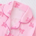 thumbnail image 6 of Valentine's Day Womens Pajama Short Sleeve Shorts With Bow Print Lapel Collar Comfortable Sleepwear Loungewear For Home, 6 of 9