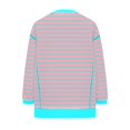 thumbnail image 6 of hxobax Striped Oversized Sweatshirt for Women Fall Colorblock Crewneck Pullover Tops Quilted Sweater, 6 of 6