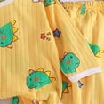 thumbnail image 3 of WUANDIXFA Toddler Pajamas 1-8 Years Cotton Soft Cartoon Short Sleeve Shirts Pant Boys Home Outfit Pajamas for Boys,Light Yellow,3-4 Years, 3 of 3