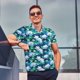 thumbnail image 4 of Fotbe Blue Lotus Flower Camiseta Polo de Golf para Hombre con Estampado – Camisa Deportiva Transpirable con Cuello Abotonado-Small, 4 of 6