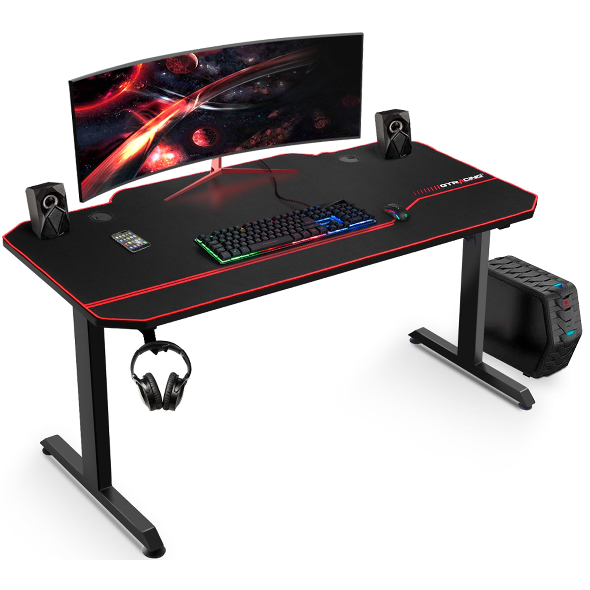 Buy GTRACING Gaming Desk 55 Inches Ergonomic Pc Computer Racing Style